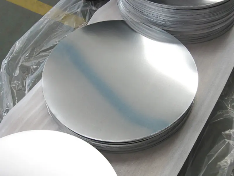 Placa circular de aluminio para uso industrial