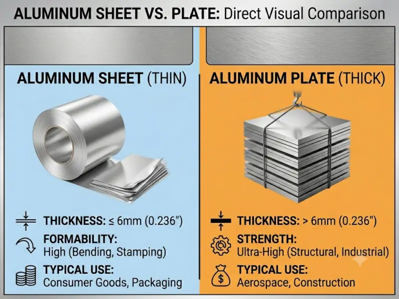 Lámina vs Placa de Aluminio: Cómo Elegir el Material Correcto