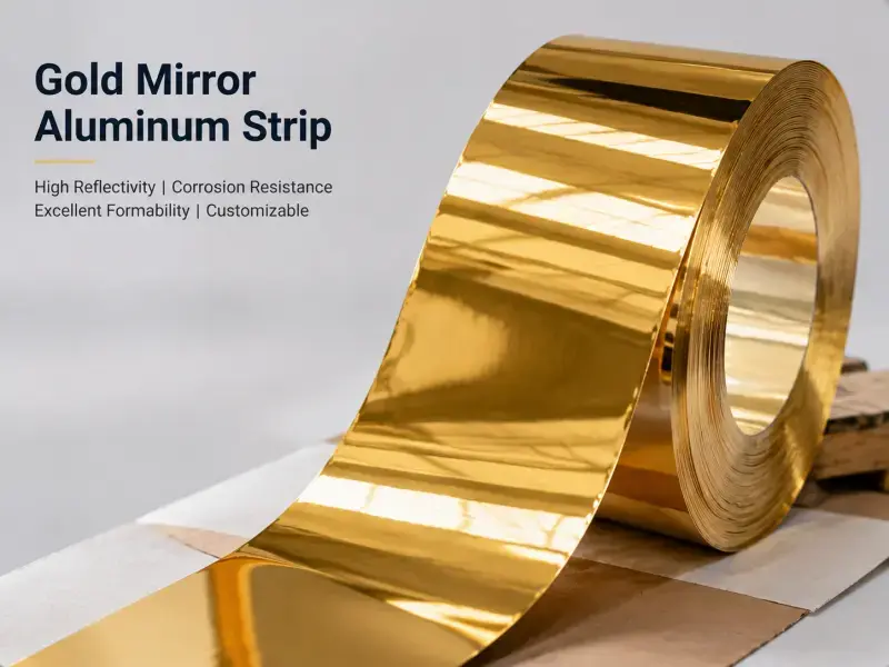 Tira de Aluminio Espejo Dorado